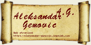 Aleksandar Gemović vizit kartica